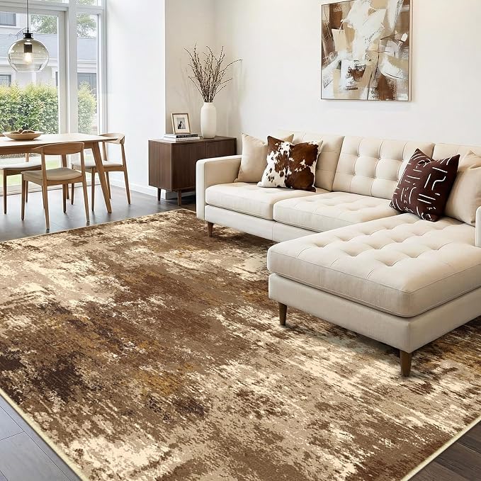 RELEANY Washable Area Rugs 5'x7' Non-Slip Modern Abstract Soft