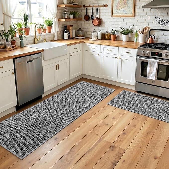 Faux Jute Hallway Runner Rug 2'x6', Washable & Non-Slip, No Odor. Farmhouse
