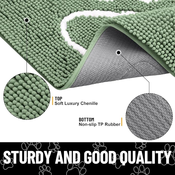 Smiry Dog Door Mat for Muddy Paws, Absorbent Dirt Trapper Non Slip Quick Dry