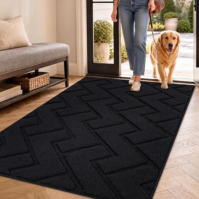 hicorfe Front Door Mat Outside Entrance, Stain and Fade Resistant, Non Slip