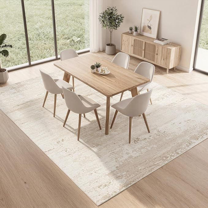 Washable Rugs 8x10 Area Rugs for Living Room- Modern Abstract Rugs for Bedroom