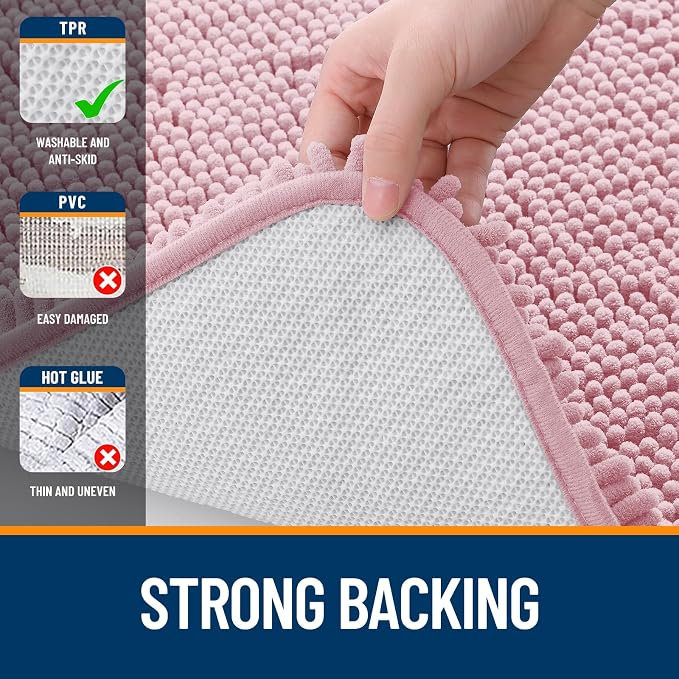 OLANLY Small Bathroom Rugs 24x16, Extra Soft Absorbent Chenille Bath Rugs