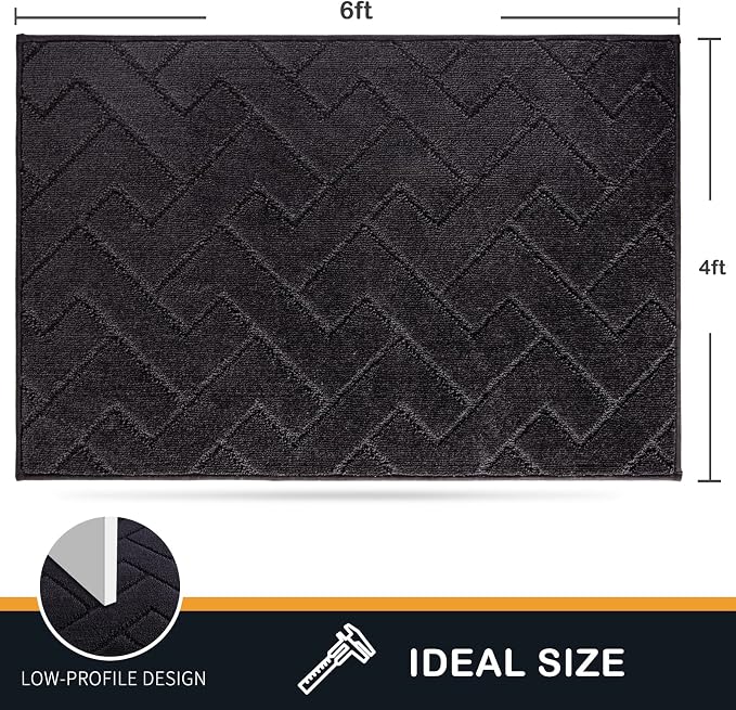 PURRUGS Easy Care Area Rug 4ft x 6ft, Non-Slip Machine Washable Entry Rug