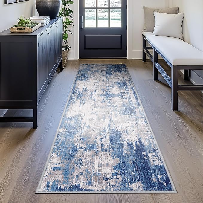 RELEANY Washable Area Rugs 2'x10' Non-Slip Modern Abstract Soft