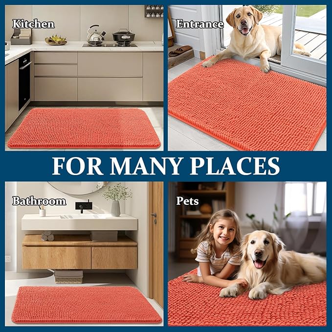 OLANLY Dog Door Mat for Muddy Paws 35x24, Absorbs Moisture and Dirt, Absorbent