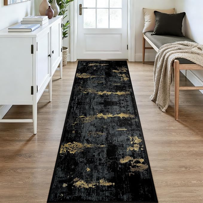 RELEANY Washable Area Rugs 3x9 Non-Slip Modern Abstract Soft