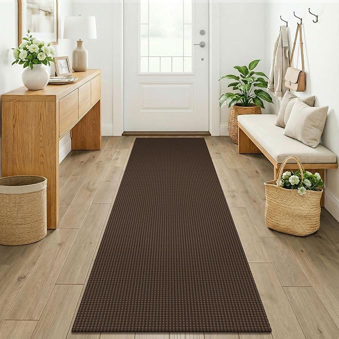 KOZYFLY Woven 2x7 Washable Kitchen Runner Rug, Non Slip Runners