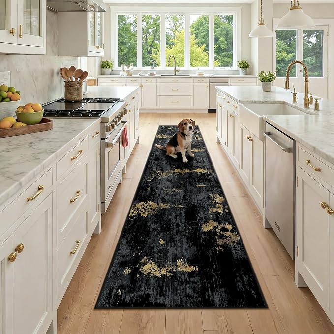 RELEANY Washable Area Rugs 2x9 Non-Slip Modern Abstract Soft