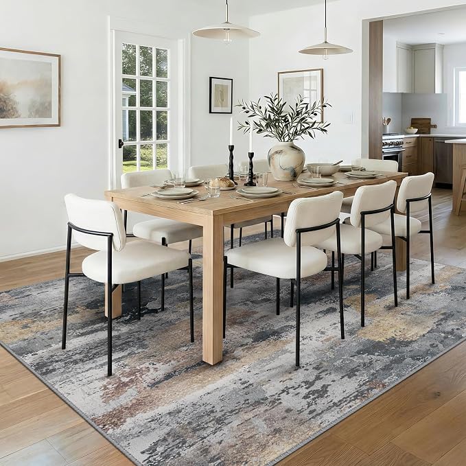 RELEANY Washable Area Rugs 5'x7' Non-Slip Modern Abstract Soft