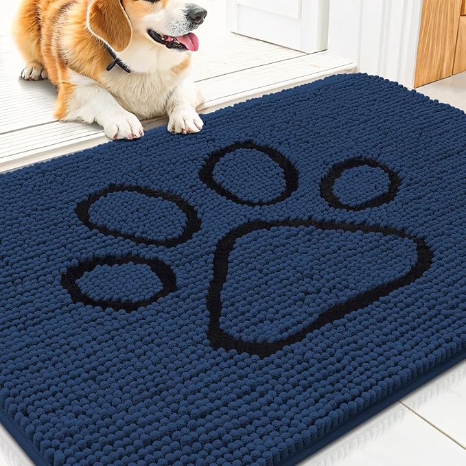 Smiry Dog Door Mat for Muddy Paws, Absorbent Dirt Trapper Non Slip Quick Dry