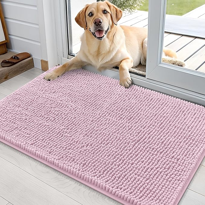 OLANLY Dog Door Mat for Muddy Paws 35x24, Absorbs Moisture and Dirt, Absorbent