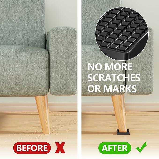 Non Slip Furniture Pads Square, Anti Skid Caster Cups, Anti Slip Furniture