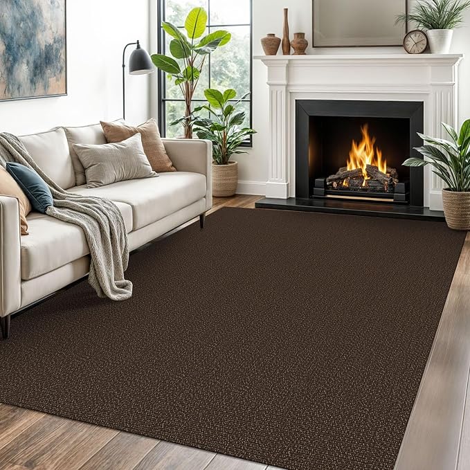 EARTHALL Washable Area Rugs 5x7 Ft Non Slip Living Room Rugs Cotton Rubber