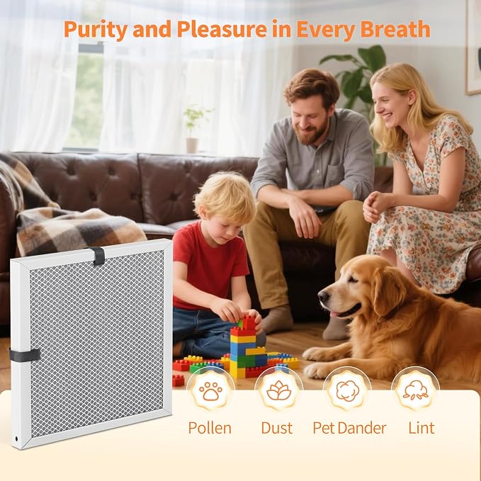 2-Pack 16x16x1 MERV 8 Reusable & Washable Electrostatic Air Filters