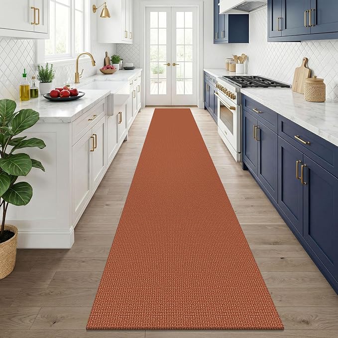 KOZYFLY Orange 2.5'x14' Runners Rugs