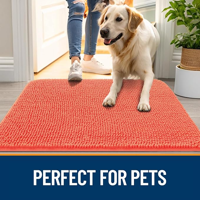 OLANLY Dog Door Mat for Muddy Paws 40x32, Absorbs Moisture and Dirt, Absorbent