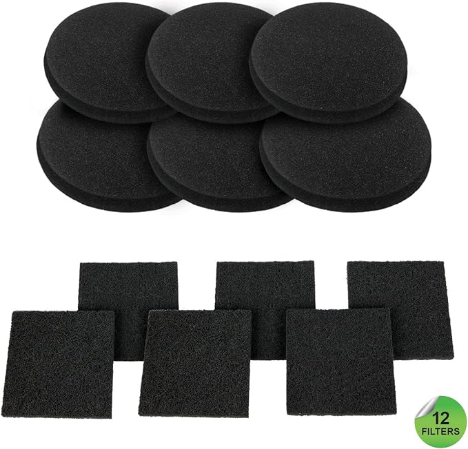 12 Pieces Counter Top Activated Carbon Compost Bin Filters
