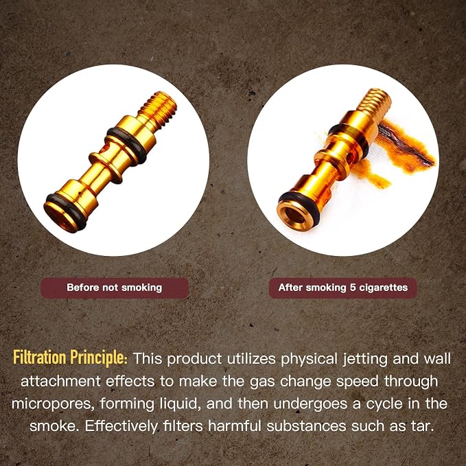 Reusable Washable Cigarette Filter Tips Mouthpiece Handcrafted Solid Wood Metal