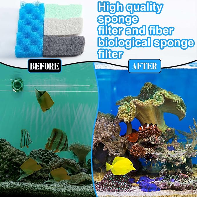20 Pcs Aquarium Filters Replacement Filter Media Kits Compatible