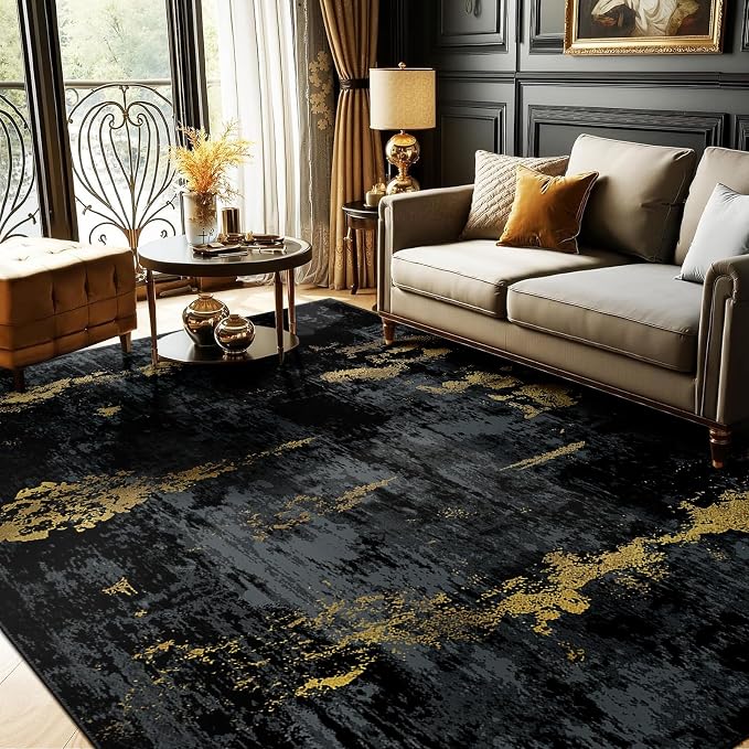 RELEANY Washable Area Rugs 8'x10' Non-Slip Modern Abstract Soft