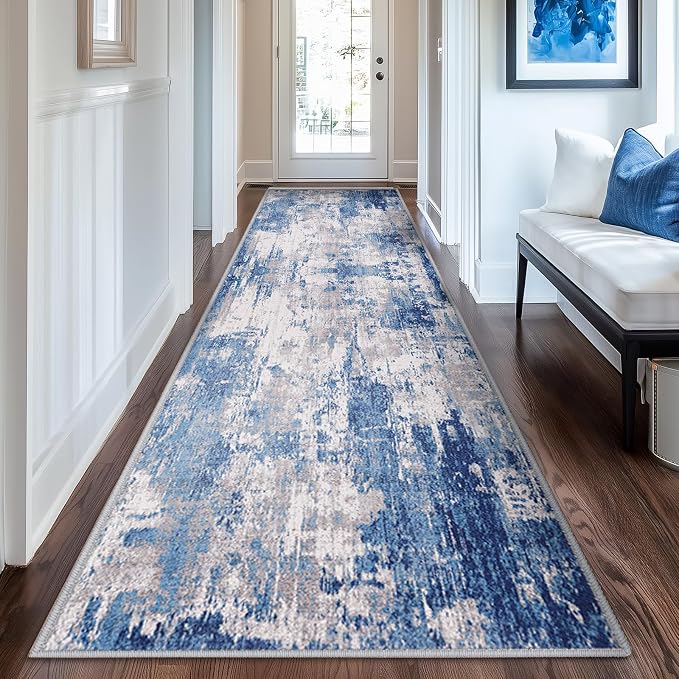 RELEANY Washable Area Rugs 2'x6' Non-Slip Modern Abstract Soft