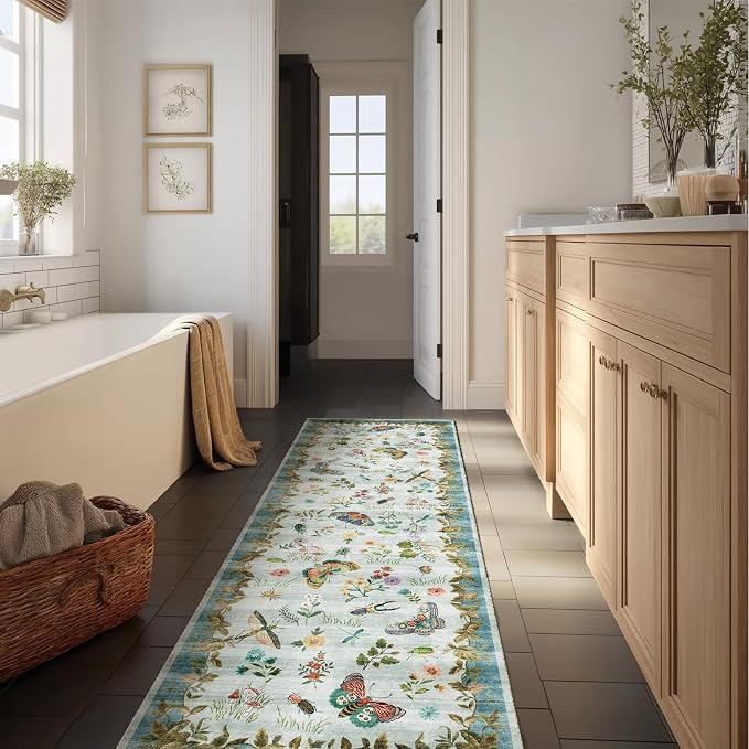 Machine Washable Runner Rug for Entryway: 2'x6' Kitchen Rugs Stain Resistant