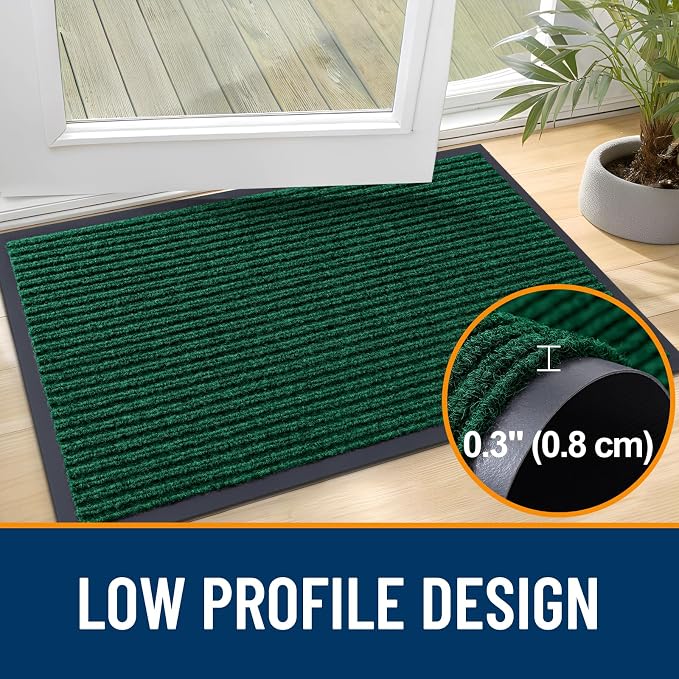 OLANLY Front Door Mat Indoor Outdoor Entrance, Waterproof Heavy Duty Doormat