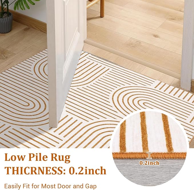 ROYHOME Modern Rug 2x6 Runners for Hallways, Abstract Kitchen Runner Rugs Non