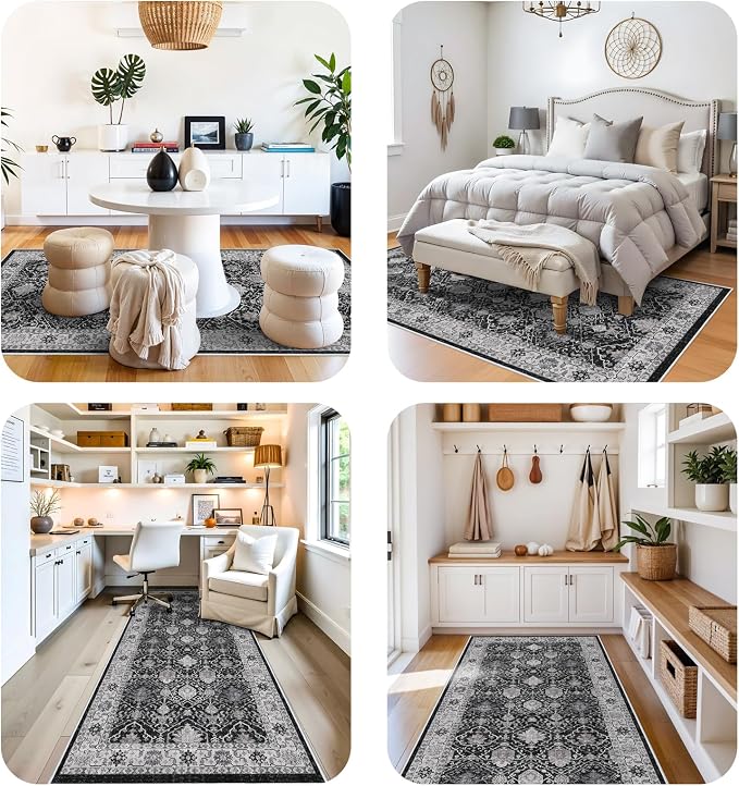 4x10 Washable Hallway Runner Rug: Oriental 10ft Extra Wide Ultra Soft Runners