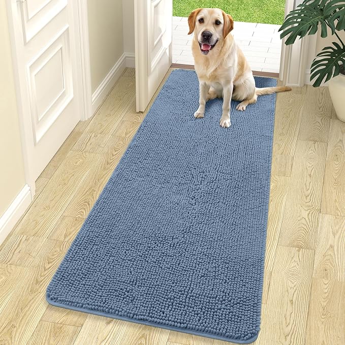OLANLY Dog Door Mat for Muddy Paws 70x24, Absorbs Moisture and Dirt, Absorbent