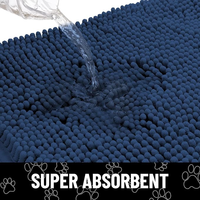 Smiry Dog Door Mat for Muddy Paws, Absorbent Dirt Trapper Non Slip Quick Dry