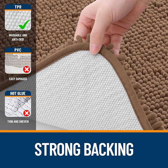 OLANLY Large Bathroom Rugs 44x32, Extra Soft Absorbent Chenille Bath Rugs