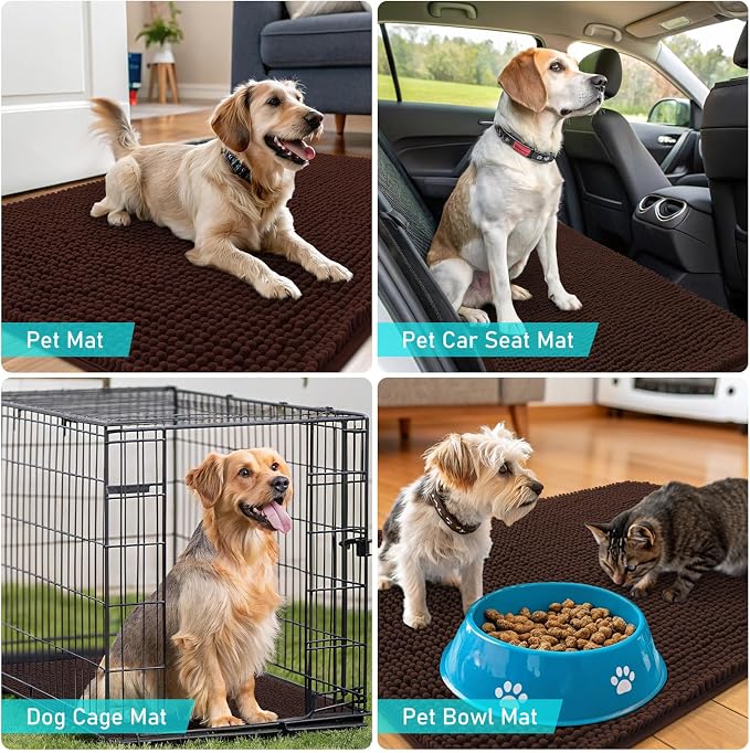 OLANLY Dog Door Mat for Muddy Paws 40x24, Absorbs Moisture and Dirt, Absorbent