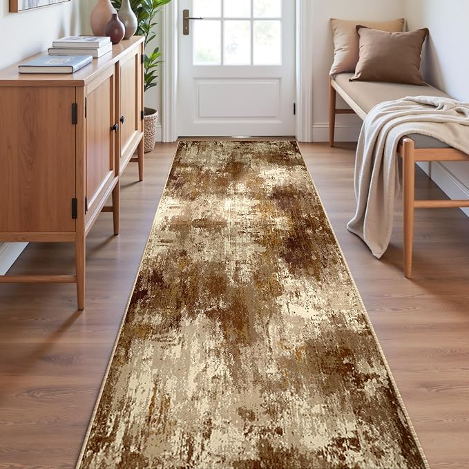 RELEANY Washable Area Rugs 2'x6' Non-Slip Modern Abstract Soft