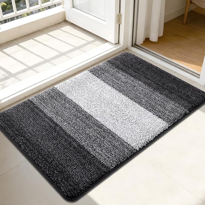 Kitinjoy Indoor Outdoor Door Mat, 44x32 Non-Slip Absorbent Dirt Trapper