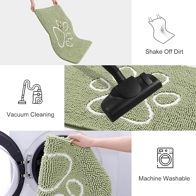 Smiry Dog Door Mat for Muddy Paws, Absorbent Dirt Trapper Non Slip Quick Dry