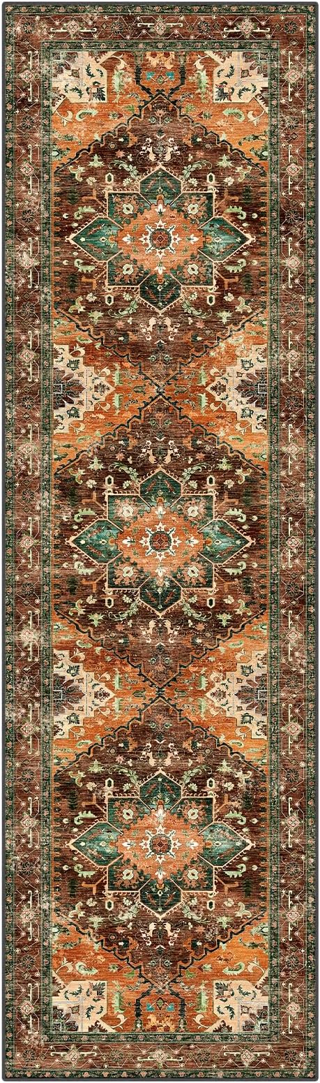 Yamaziot Washable Runner Rug, 3x10 Non-Slip Boho Vintage Hallway Rug