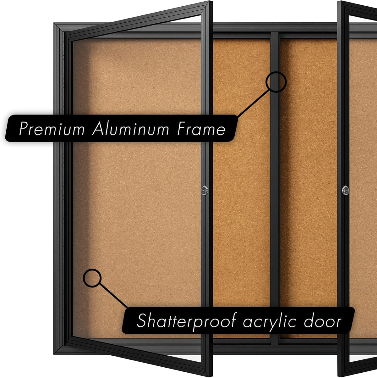 INNOVART Outdoor Enclosed Bulletin Board Weatherproof 60”x36”