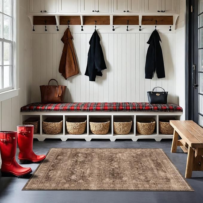 Brown 2x4 Entryway Runner Rugs, Small Runners