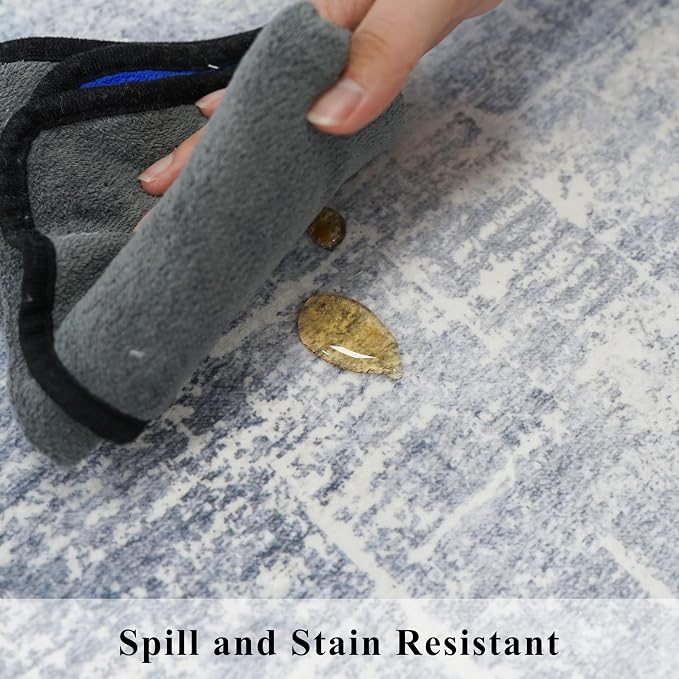 2x6 Non-Slip Entryway Area Rugs: Washable Stain Resistant Kitchen Carpet Low