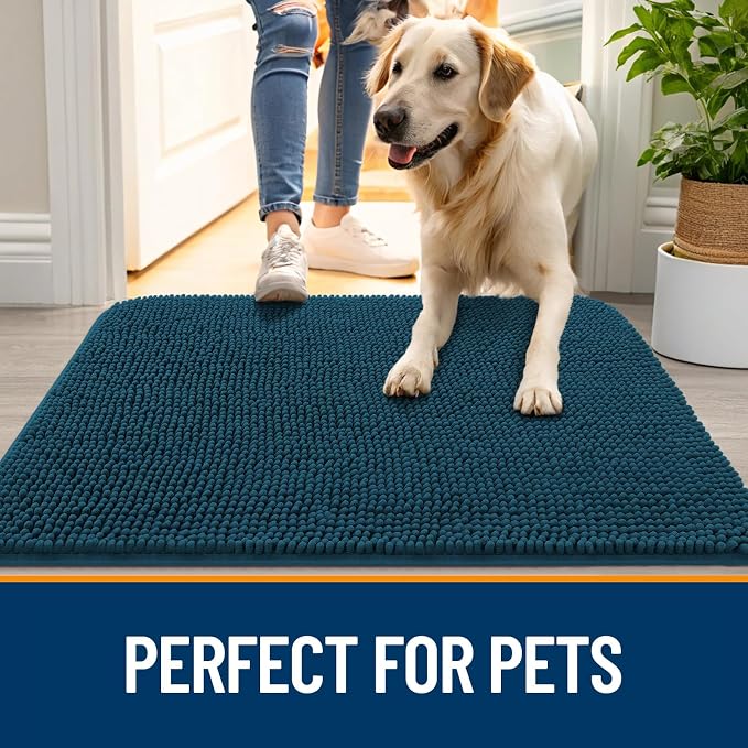 OLANLY Dog Door Mat for Muddy Paws 59x35, Absorbs Moisture and Dirt, Absorbent