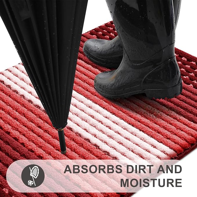 Kitinjoy Indoor Outdoor Door Mat, 59x20 Non-Slip Absorbent Dirt Trapper
