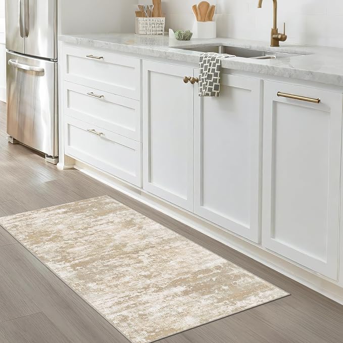 Runners for Hallways Ultra Non-Slip 2x4 Washable Kitchen Rug Abstract Tear and