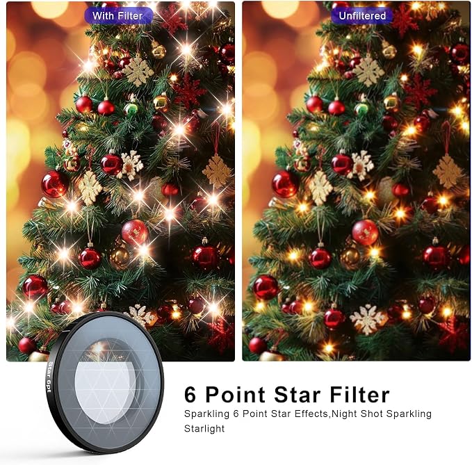 Haoge Star Filter for Insta360 GO Ultra, 6 Points Starlight Twinkle Starburst