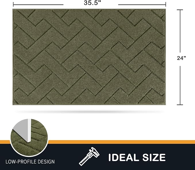 PURRUGS Dirt Trapping Door Mat 24" x 35.5", Non-Slip Machine Washable Entry Rug