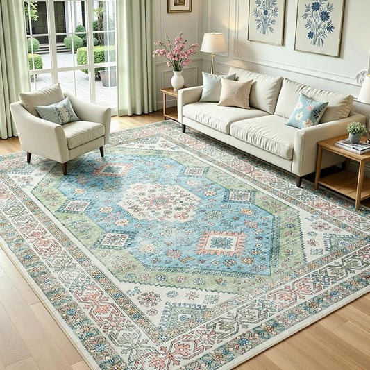 Lofus Vintage Living Room Rugs 5x7, Soft Machine Washable Area Rug