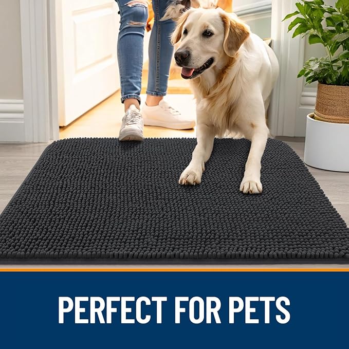 OLANLY Dog Door Mat for Muddy Paws 59x20, Absorbs Moisture and Dirt, Absorbent