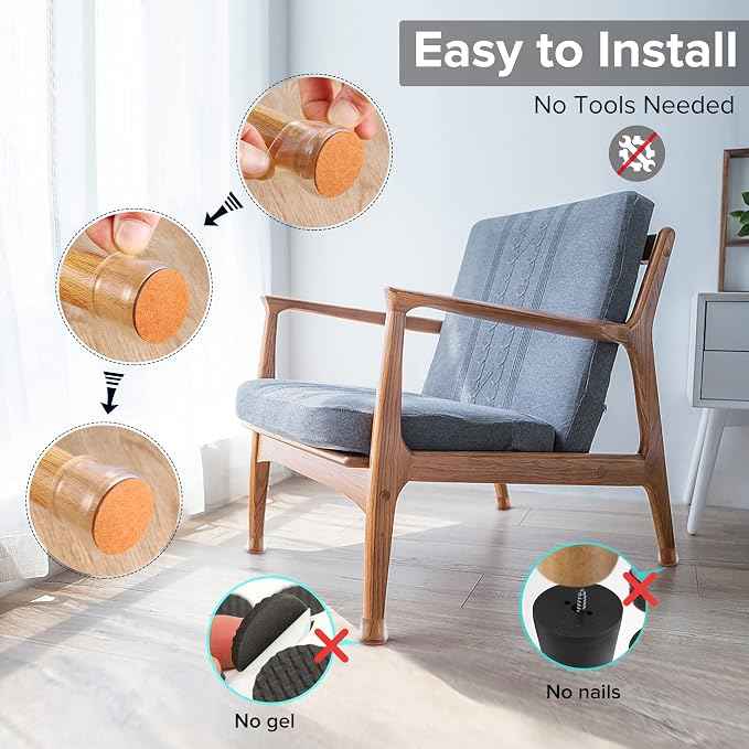 Upgraded Silicone Chair Leg Floor Protectors