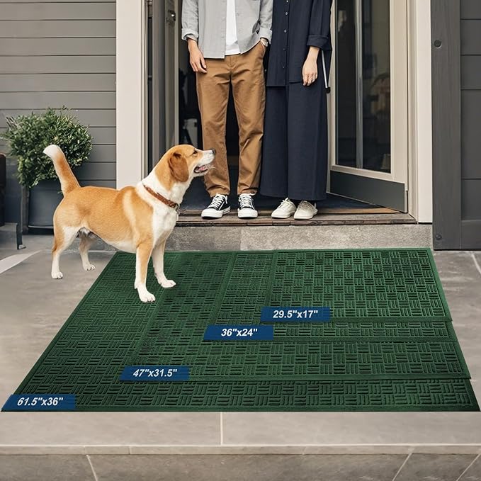 Mibao Front Door Mat Indoor Outdoor Entrance, Dirt Trapping Waterproof