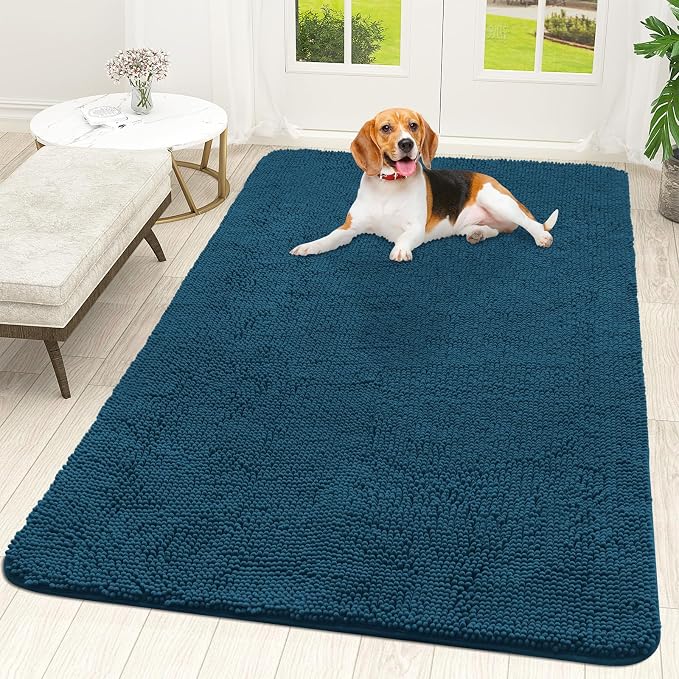 OLANLY Dog Door Mat for Muddy Paws 59x35, Absorbs Moisture and Dirt, Absorbent